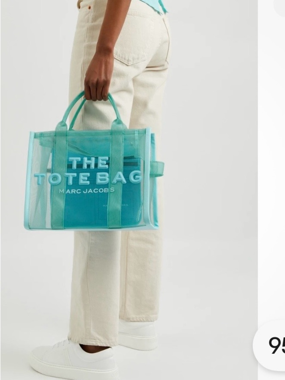 Marc Jacobs Transparent Aqua Tote with Logo